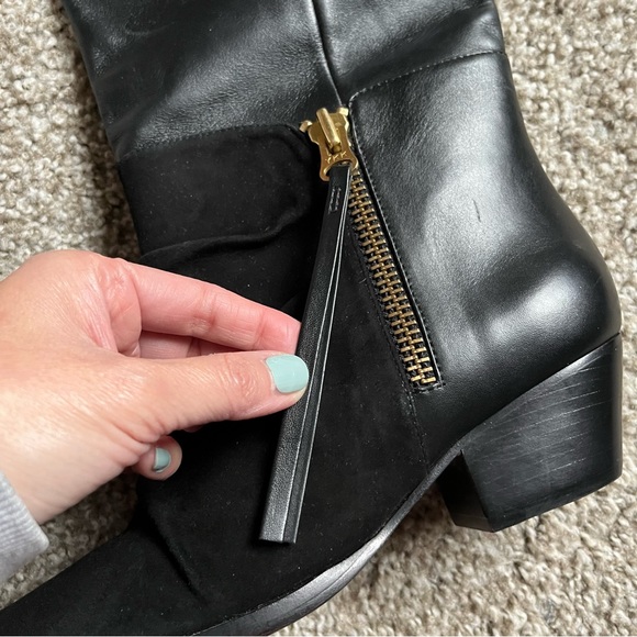 NEW Schutz Leather Tenia Overknee Boots Black 7.5 - Picture 10 of 13